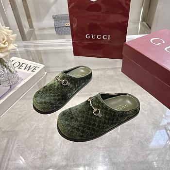 Gucci pattern mules Green