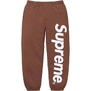 Supreme Satin Applique Hooded Sweatshirt & Sweatpant Set Brown - 3