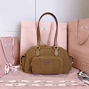 Miu Miu Pocket Shoulder Bag in brown corduroy 32x19x14 cm - 5