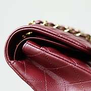 Chanel Medium Classic Double Flap Bag Wine Red Lambskin Gold Hardware 25cm - 6