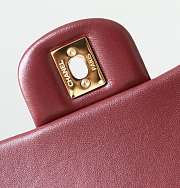 Chanel Medium Classic Double Flap Bag Wine Red Lambskin Gold Hardware 25cm - 3