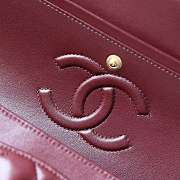 Chanel Medium Classic Double Flap Bag Wine Red Lambskin Gold Hardware 25cm - 2