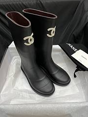 Chanel Rubber Rain Boots Black G39620 - 5