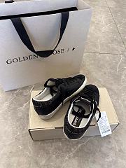 Women's Super-Star in black nappa with black star and glitter heel tab - 5