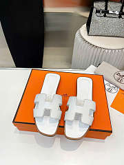 Hermes Oran Sandal Blanc Box Calfskin Leather H021056Z - 5