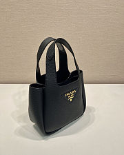 Prada Small Leather Tote Bag Black 18cm x 16cm x 10cm - 3