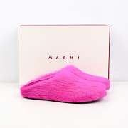 Marni Fussbett Sabot in Fuchsia Calf Hair - 4
