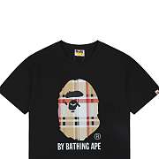 BAPE A Bathing Ape Check by Bathing Tee Black/Beige - 2