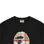 BAPE A Bathing Ape Check by Bathing Tee Black/Beige - 4