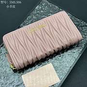 Miu Miu Matelassé Nappa Leather Zip Around Wallet 20x10 cm - 5