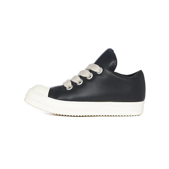 Rick Owens Jumbo Lace Padded Sneaks Low Black Milk RU02C7893-311 - 1