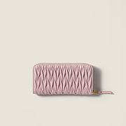 Miu Miu Large matelassé nappa leather wallet Alabaster Pink 9.5*19.5 cm - 4