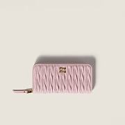 Miu Miu Large matelassé nappa leather wallet Alabaster Pink 9.5*19.5 cm - 5