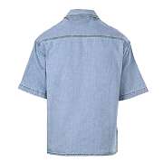 LOEWE x Paula's Ibiza Denim Anagram Short-Sleeve Shirt  - 2