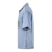 LOEWE x Paula's Ibiza Denim Anagram Short-Sleeve Shirt  - 3