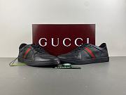 Gucci Stretch Low-Top Sneaker Black Leather 865441 AAGFF 1048 - 5
