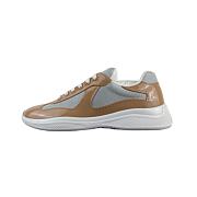 Prada America's Cup Logo Patch Patent Beige Sneaker - 1
