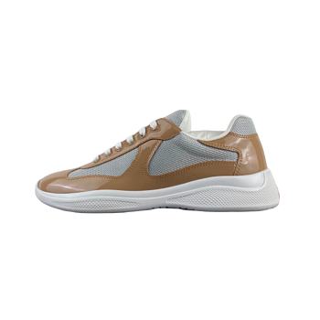 Prada America's Cup Logo Patch Patent Beige Sneaker