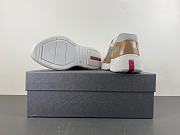 Prada America's Cup Logo Patch Patent Beige Sneaker - 3