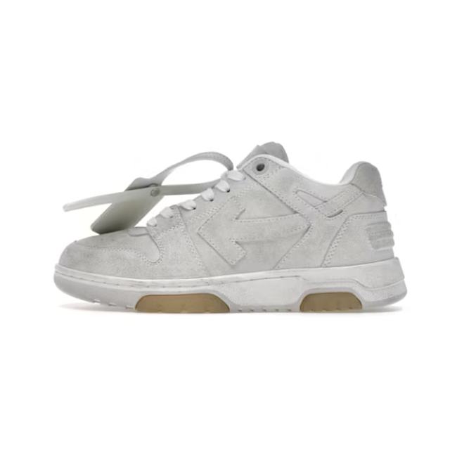 OFF-WHITE Out Of Office OOO Low Tops Vintage Suede Destressed White OMIA189F22LEA0120101 - 1