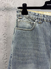 Balenciaga Red Embroidered Denim Pants - 4