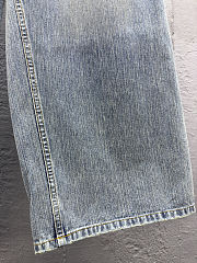 Balenciaga Red Embroidered Denim Pants - 2