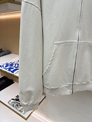 Balenciaga Letter Embroidery Hooded Zip-Up Sweatshirt - 4