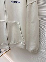 Balenciaga Letter Embroidery Hooded Zip-Up Sweatshirt - 2