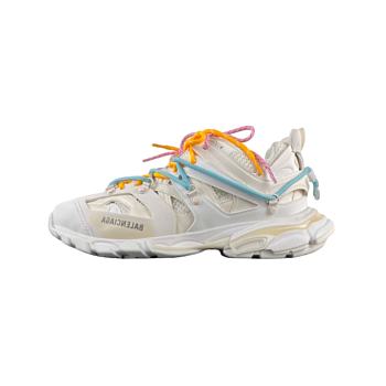 Balenciaga Track Trail Laces Sneaker in white, orange, blue and pink polyurethane, polyester and polyamide 800590WTRHK9745