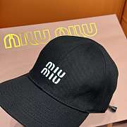 Miu Miu Logo-Embroidered Drawstring Denim Baseball Cap - 5