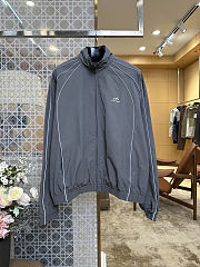 Balenciaga Logo Print Topstitched Sports Jacket - 1