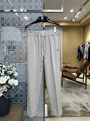 FENDI Embroidered F-Shaped Drawstring Straight-Leg Casual Pants off-white - 1