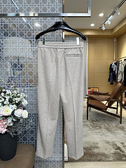 FENDI Embroidered F-Shaped Drawstring Straight-Leg Casual Pants off-white - 3