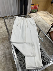 FENDI Embroidered F-Shaped Drawstring Straight-Leg Casual Pants off-white apricot - 6