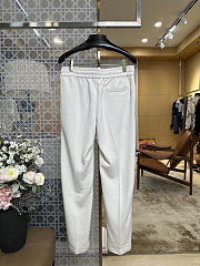 FENDI Embroidered F-Shaped Drawstring Straight-Leg Casual Pants off-white apricot - 2