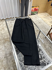 FENDI Embroidered F-Shaped Drawstring Straight-Leg Casual Pants off-white black - 6