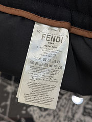FENDI Embroidered F-Shaped Drawstring Straight-Leg Casual Pants off-white black - 4