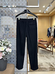 FENDI Embroidered F-Shaped Drawstring Straight-Leg Casual Pants off-white black - 2