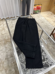 FENDI Embroidered F-Shaped Drawstring Straight-Leg Casual Pants off-white black - 3