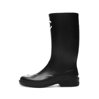 Chanel Rubber Rain Boots Black G39620