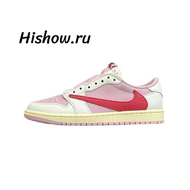 Air Jordan 1 Retro Low OG SP Travis Scott Sail Tropical Pink IQ7604-101 - 1