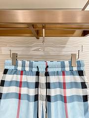 Burberry Silk Twill Check Shorts Pale Blue - 4
