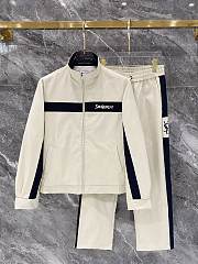 Saint Laurent Cotton Canvas Tracksuit Beige - 1