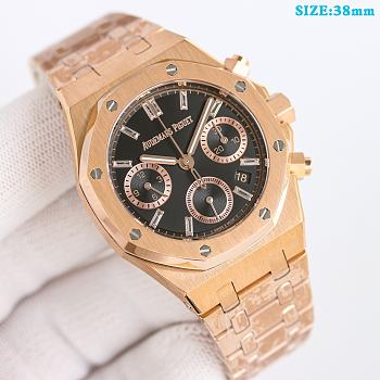 Audemars Piguet Royal Oak Selfwinding Chronograph 38mm Pink Gold Baguette Diamond Dial