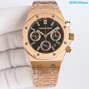 Audemars Piguet Royal Oak Selfwinding Chronograph 38mm Pink Gold Baguette Diamond Dial - 5